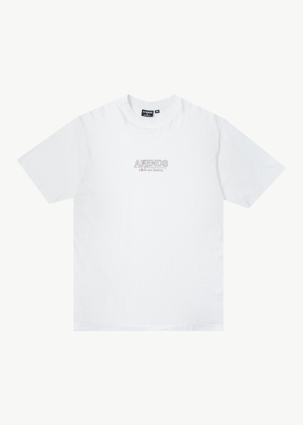 afends Flatline - Retro Tee White