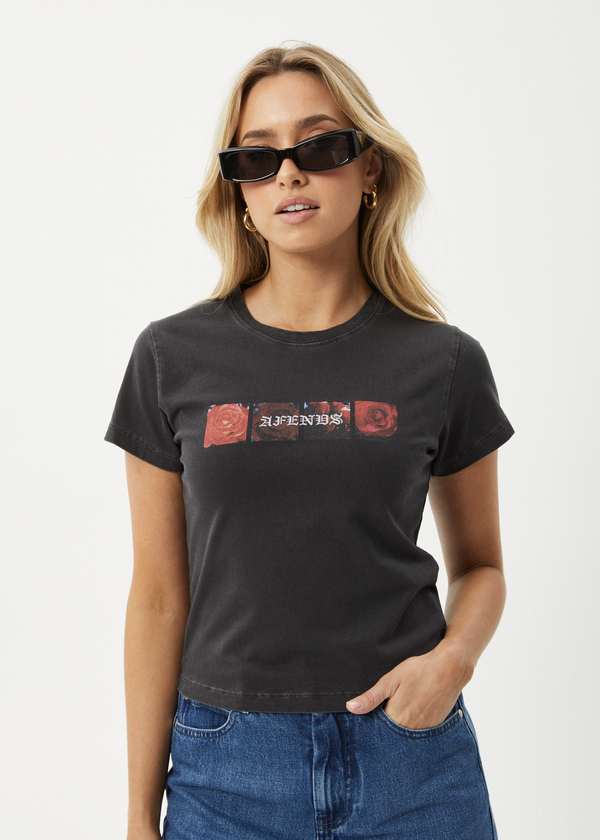 Afends Florence - Baby Tee Stone Black