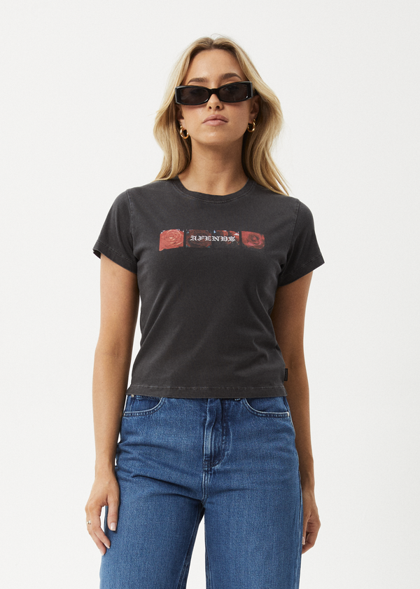 afends Florence - Baby Tee Stone Black