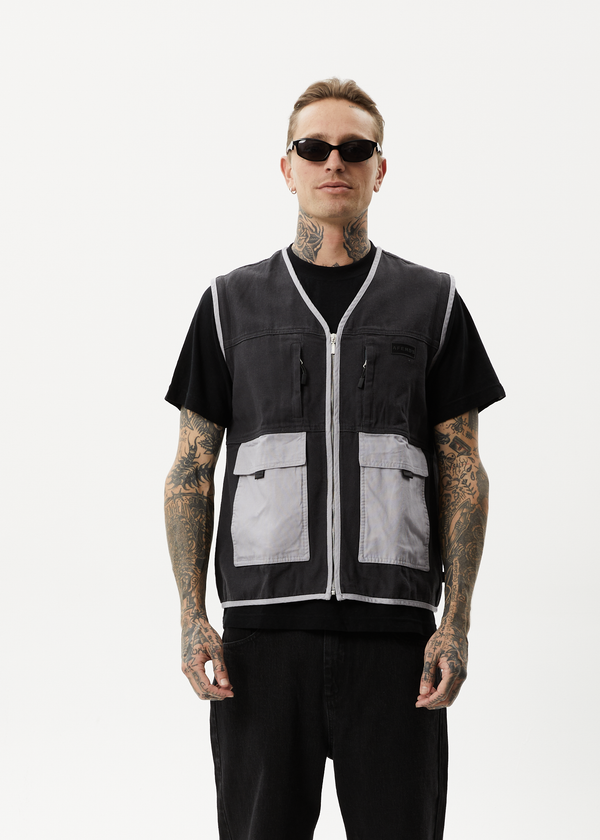 Afends Foreword - Unisex Convertible Jacket Charcoal
