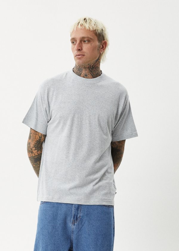 Afends Foundation - Boxy Tee Shadow Grey Marle