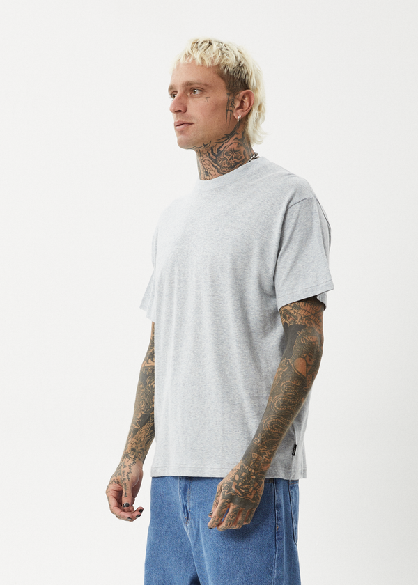 Afends Foundation - Boxy Tee Shadow Grey Marle