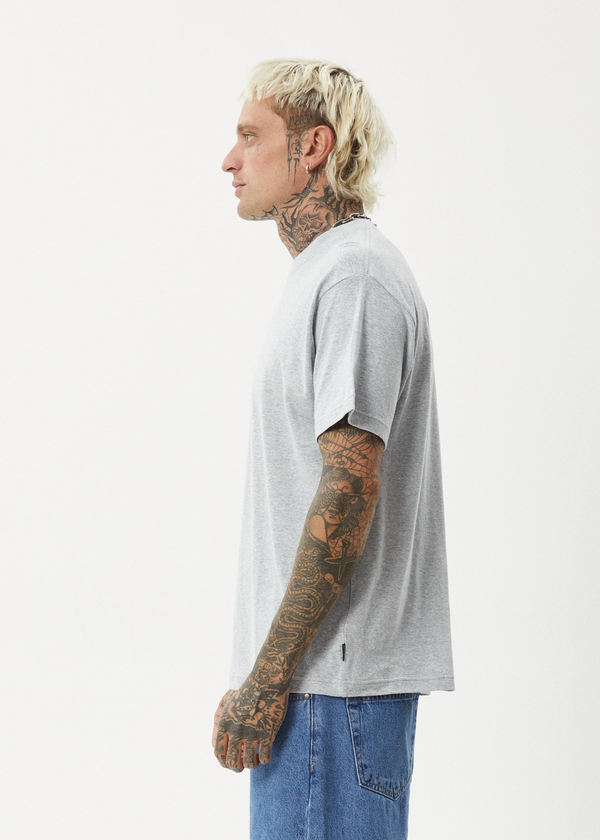 Afends Foundation - Boxy Tee Shadow Grey Marle