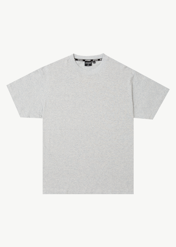 afends Foundation - Boxy Tee Shadow Grey Marle