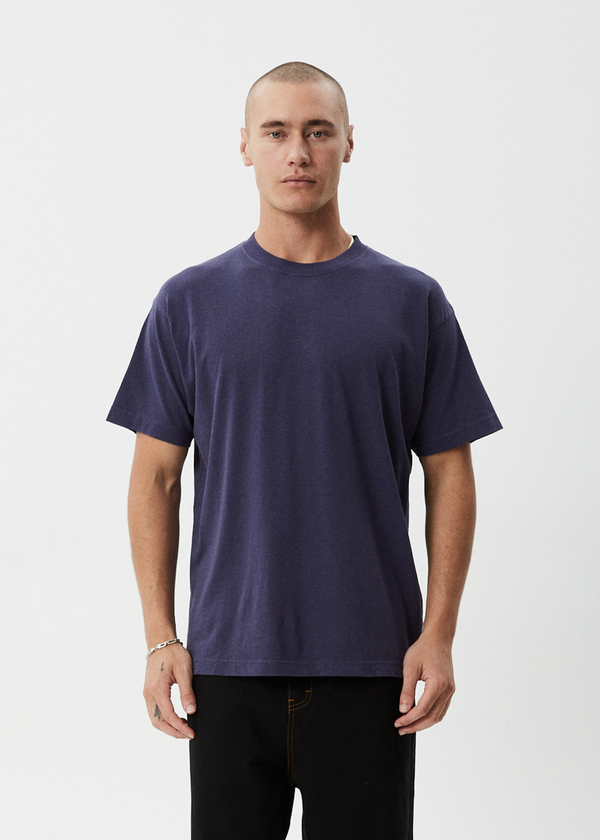 Afends Foundation - Boxy Tee Washed Deep Sea