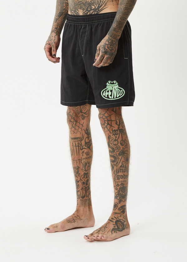 Afends Frogga - Baywatch Swim Short 18" Black