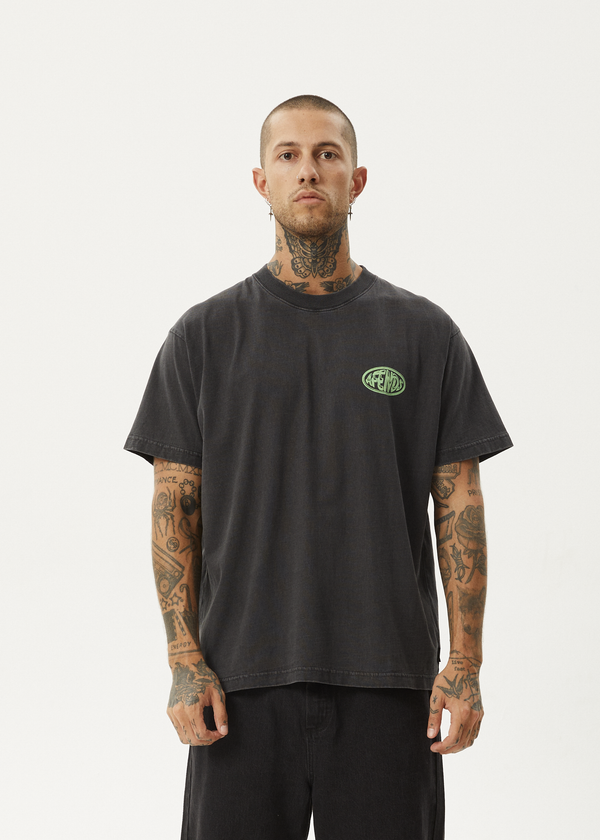 Afends Frogga - Heavy Boxy Tee Stone Black