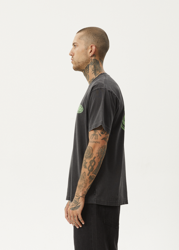Afends Frogga - Heavy Boxy Tee Stone Black