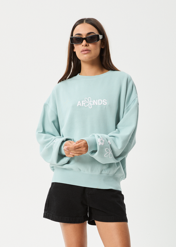 Afends Frolic - Crew Neck Jumper Ether Blue