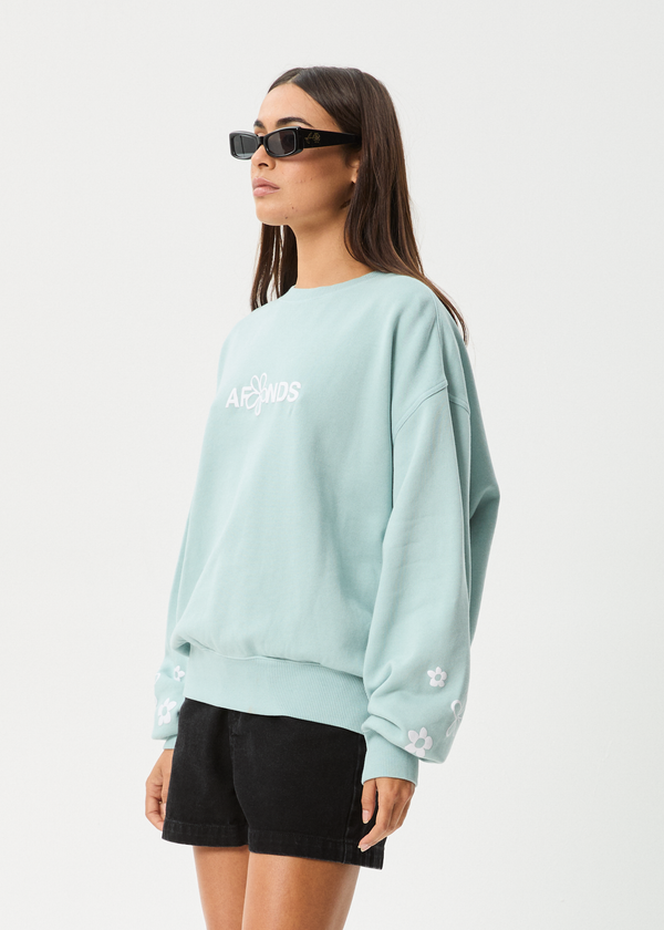 Afends Frolic - Crew Neck Jumper Ether Blue