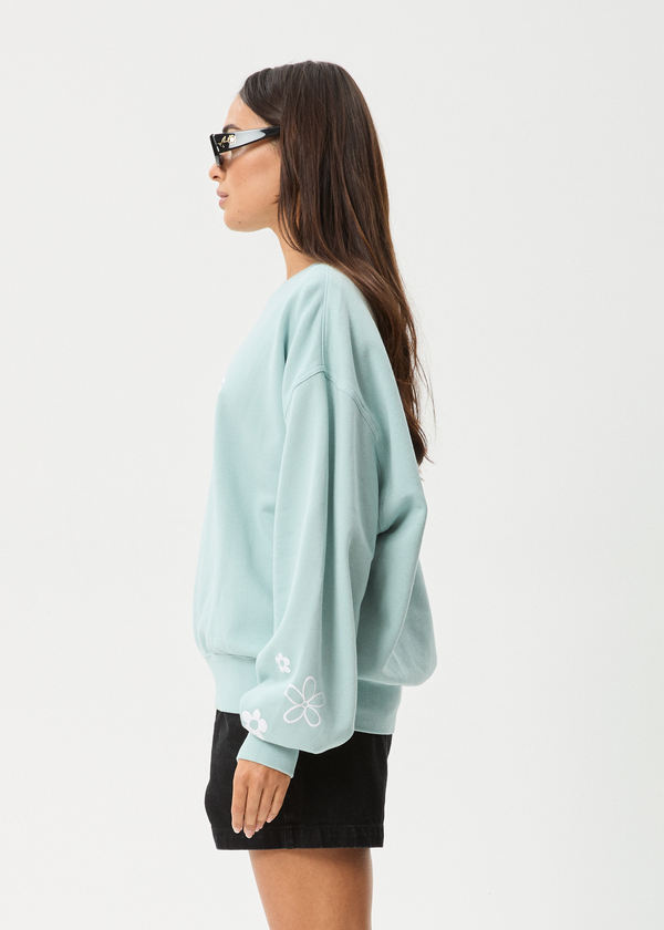 Afends Frolic - Crew Neck Jumper Ether Blue