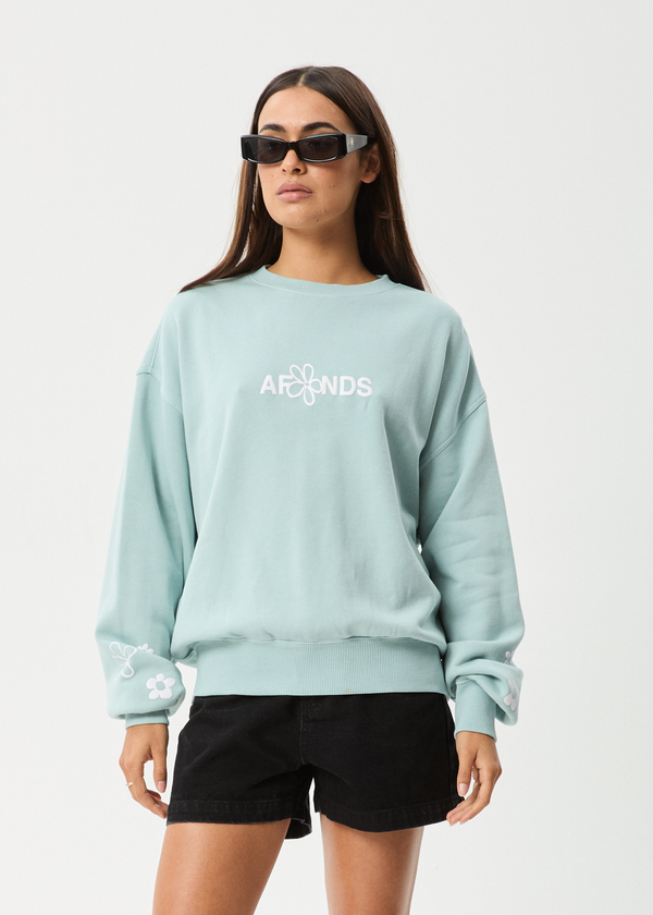 afends Frolic - Crew Neck Jumper Ether Blue