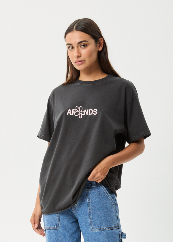 Afends Frolic - Oversized Tee Stone Black