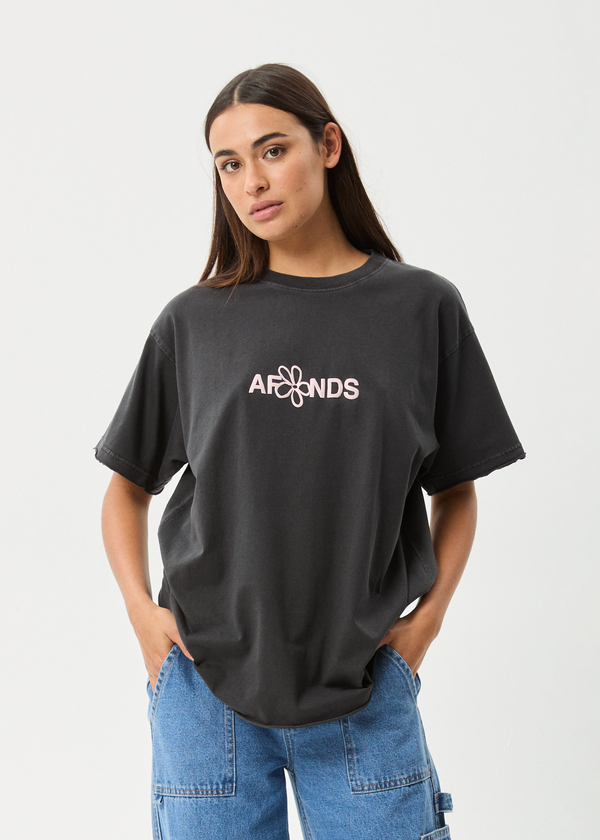 afends Frolic - Oversized Tee Stone Black