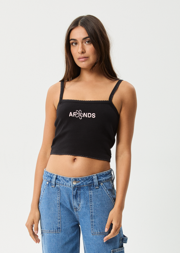 afends Frolic - Rib Singlet Black