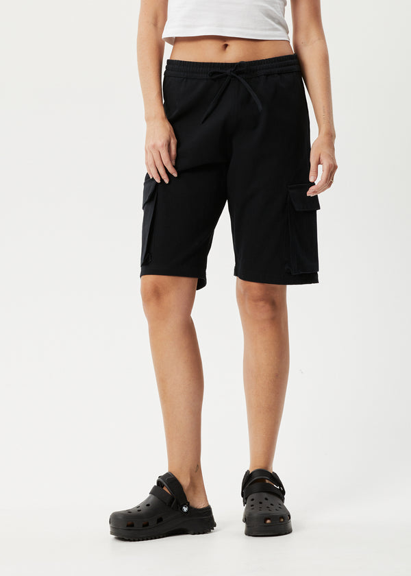 afends Fuji - Relaxed Cargo Short Black