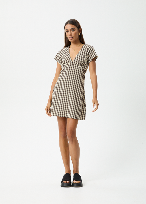 Afends Gambet Check - Tea Dress Black / Sand