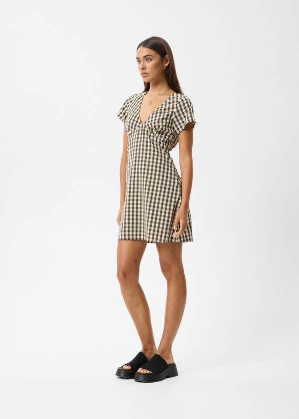 Afends Gambet Check - Tea Dress Black / Sand