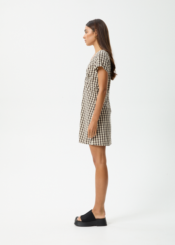 Afends Gambet Check - Tea Dress Black / Sand