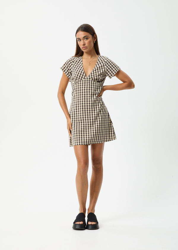 afends Gambet Check - Tea Dress Black / Sand