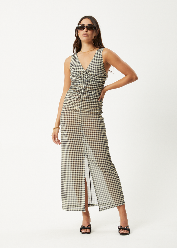 Afends Gambet - Sheer Maxi Dress Black / Sand