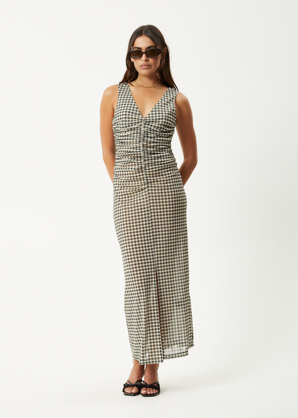 afends Gambet - Sheer Maxi Dress Black / Sand