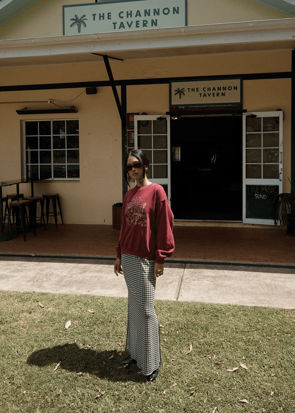 Afends Gambet - Sheer Maxi Skirt Black / Sand