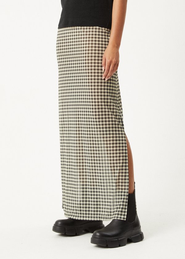 Afends Gambet - Sheer Maxi Skirt Black / Sand