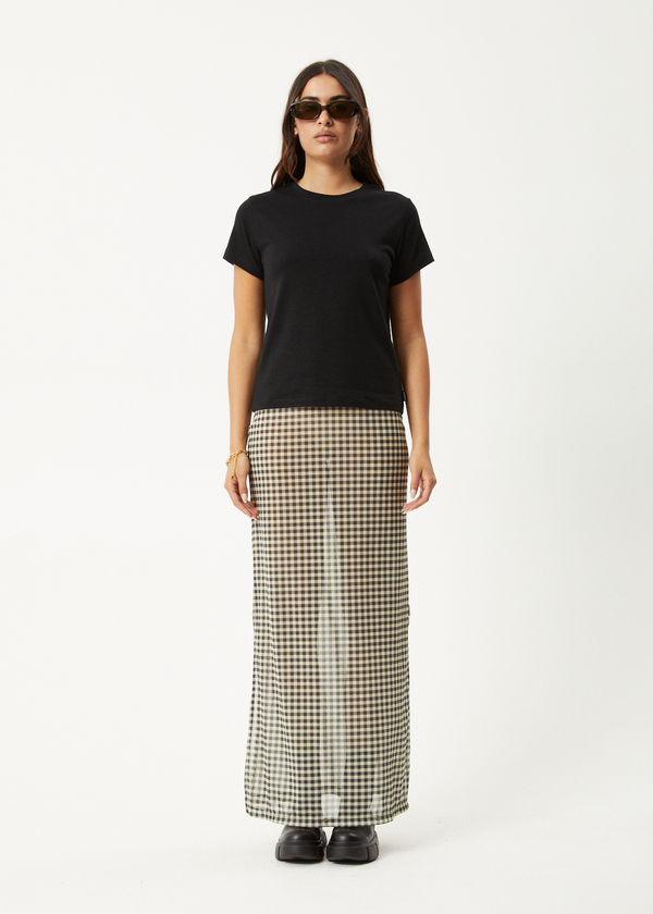afends Gambet - Sheer Maxi Skirt Black / Sand