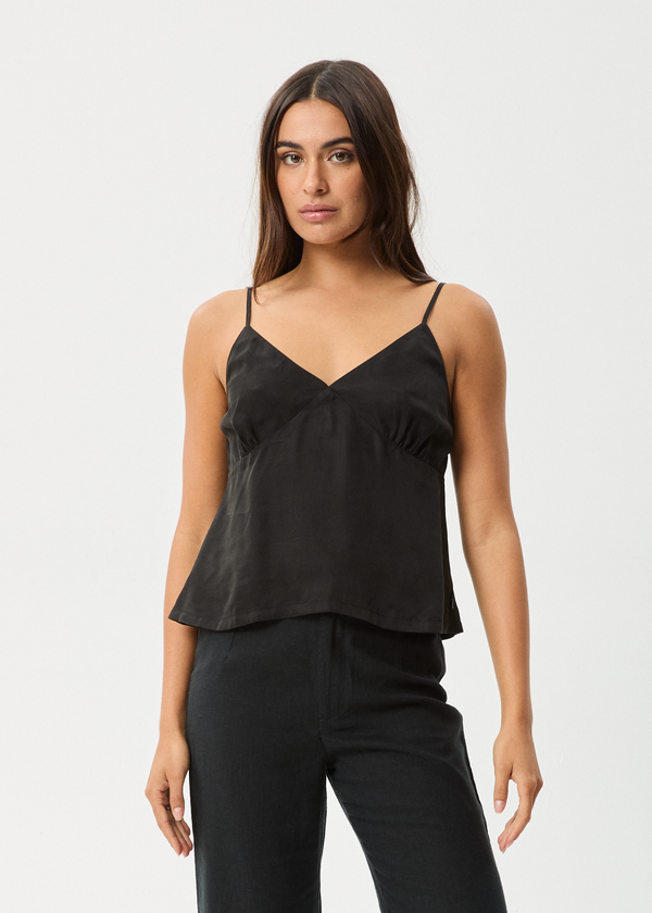 Afends Gemma - Cupro Cami Top Black