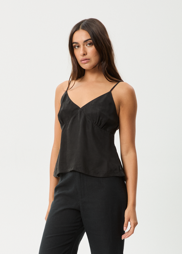 Afends Gemma - Cupro Cami Top Black