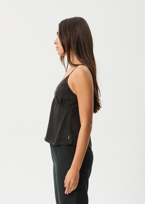 Afends Gemma - Cupro Cami Top Black