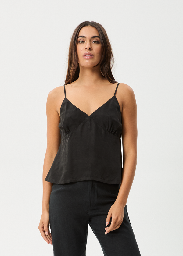 afends Gemma - Cupro Cami Top Black