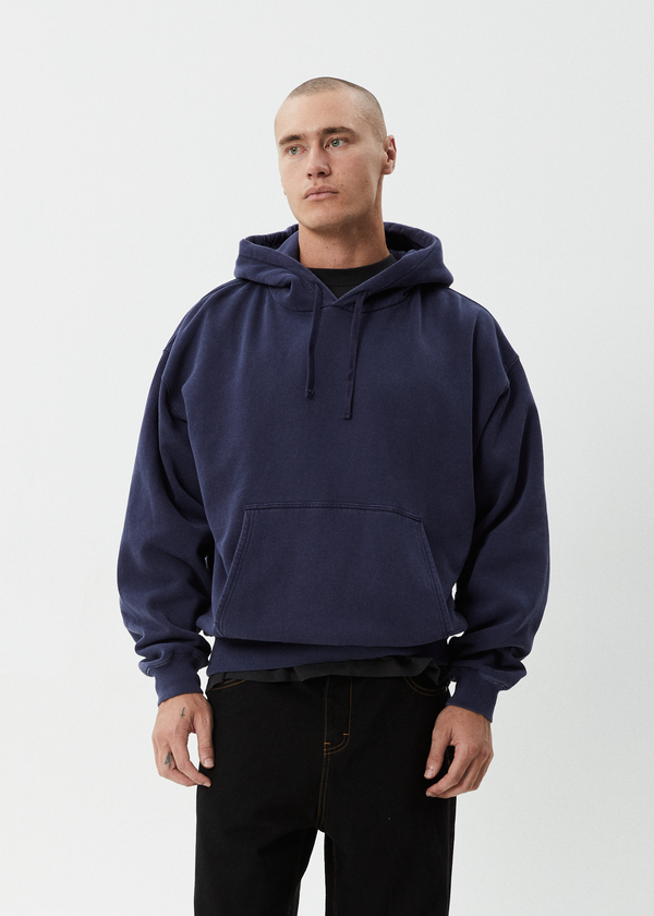 Afends Genesis - Boxy Hoodie Washed Deep Sea