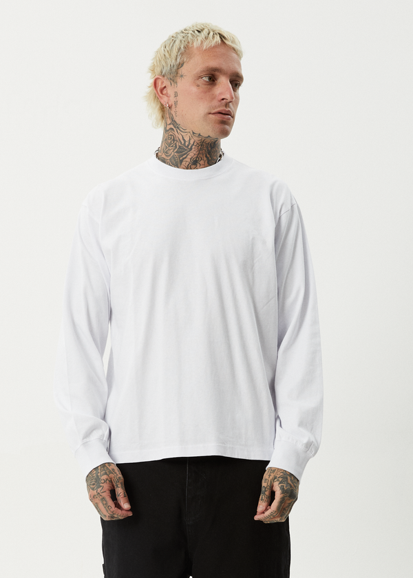 Afends Genesis - Boxy Long Sleeve Tee White