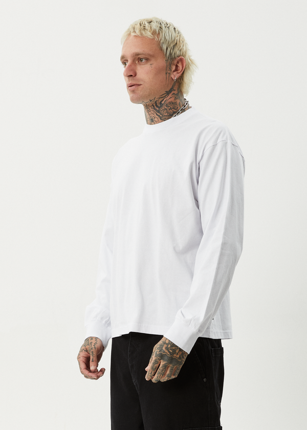 Afends Genesis - Boxy Long Sleeve Tee White