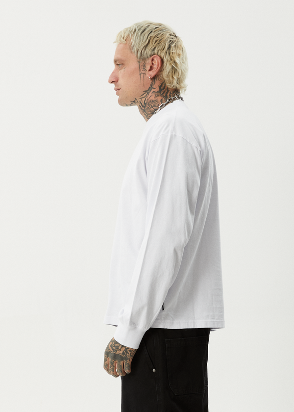 Afends Genesis - Boxy Long Sleeve Tee White