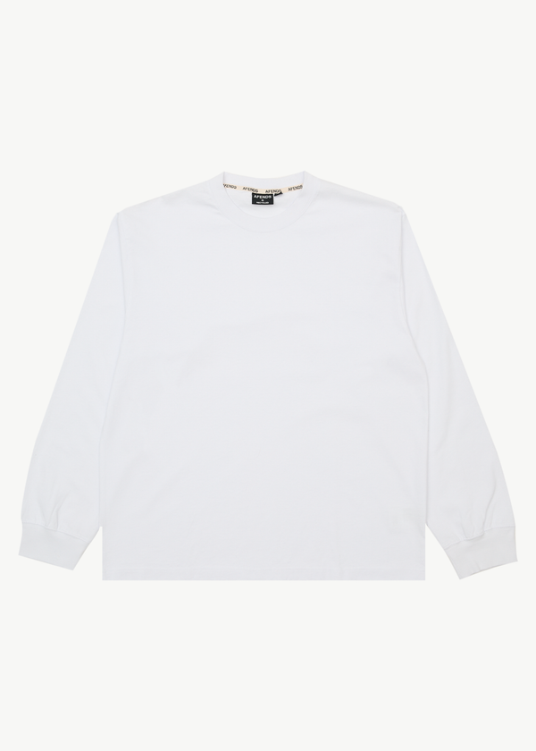 afends Genesis - Boxy Long Sleeve Tee White