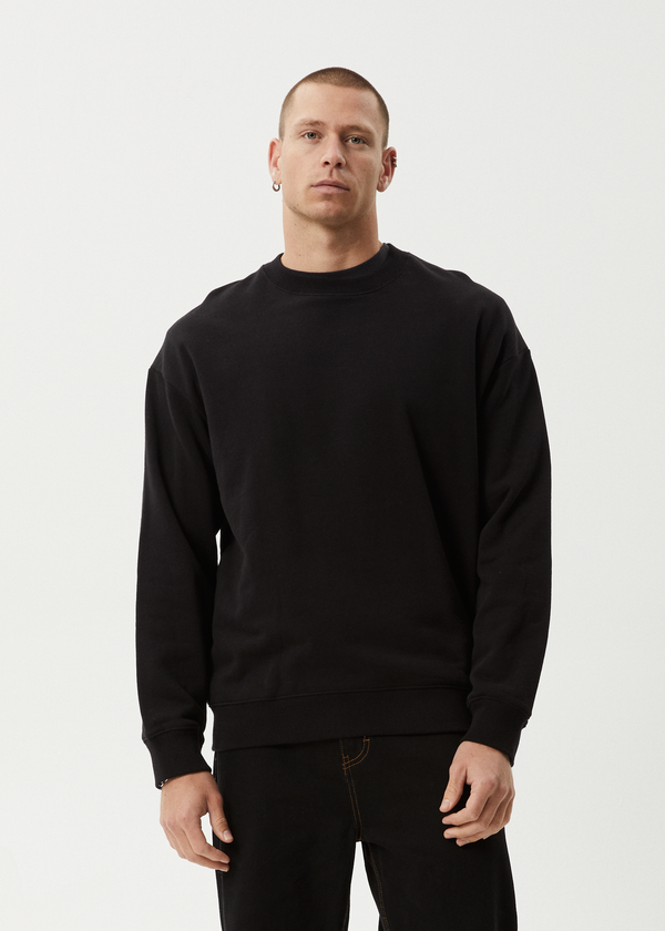 Afends Genesis - Crew Neck Jumper Black