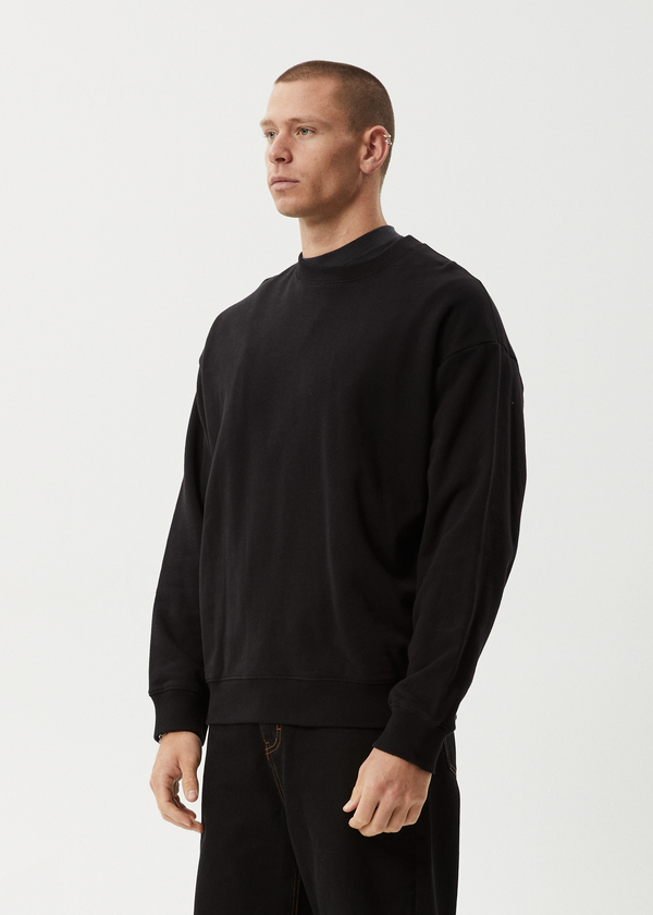 Afends Genesis - Crew Neck Jumper Black