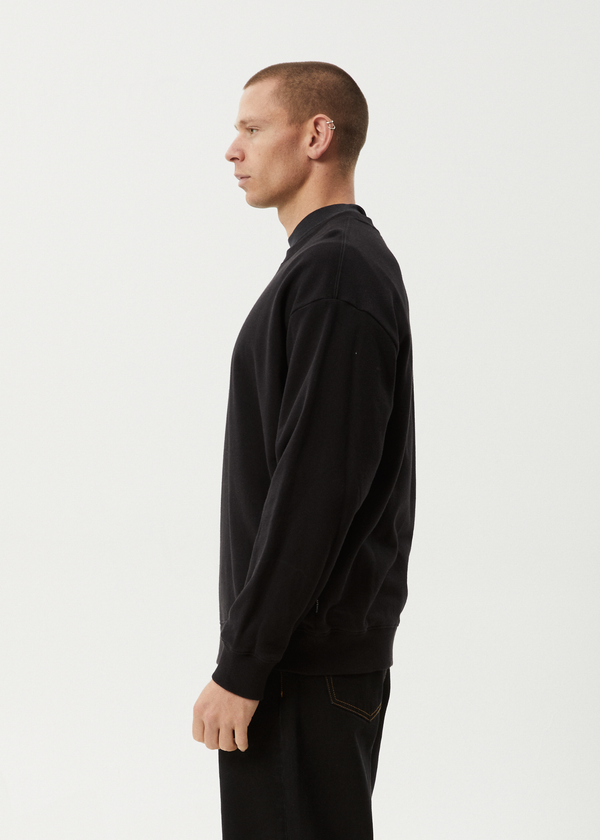 Afends Genesis - Crew Neck Jumper Black