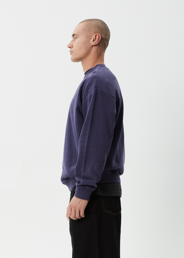 Afends Genesis - Crew Neck Jumper Washed Deep Sea