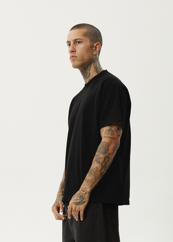 Afends Genesis - Heavyweight Boxy Tee Black
