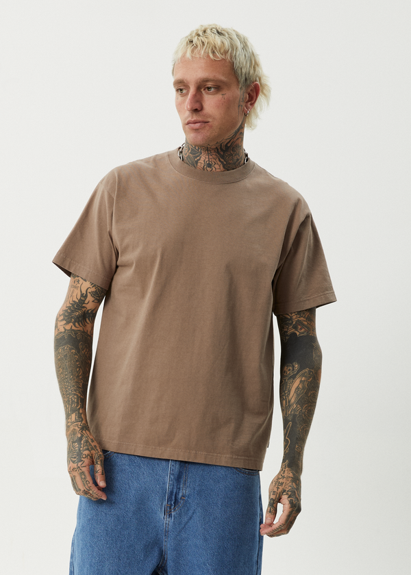 Afends Genesis - Heavyweight Boxy Tee Fossil