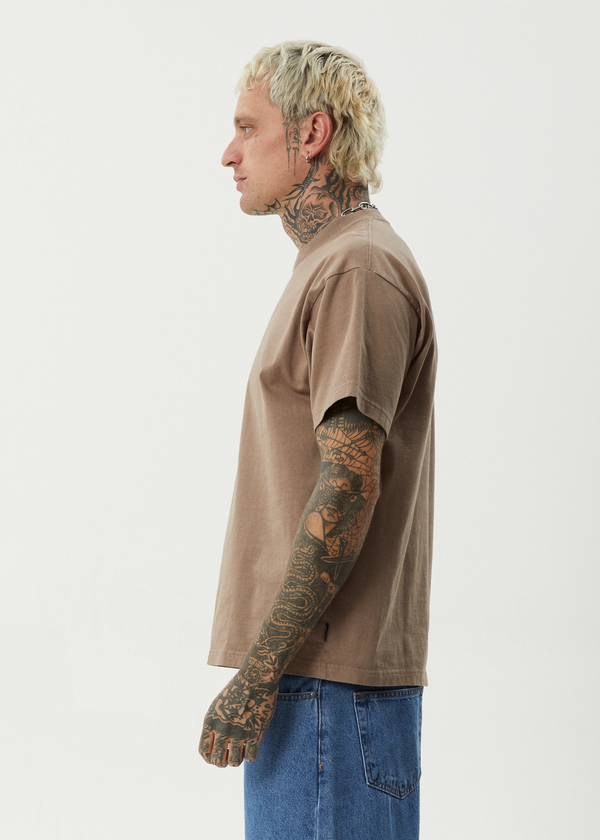 Afends Genesis - Heavyweight Boxy Tee Fossil