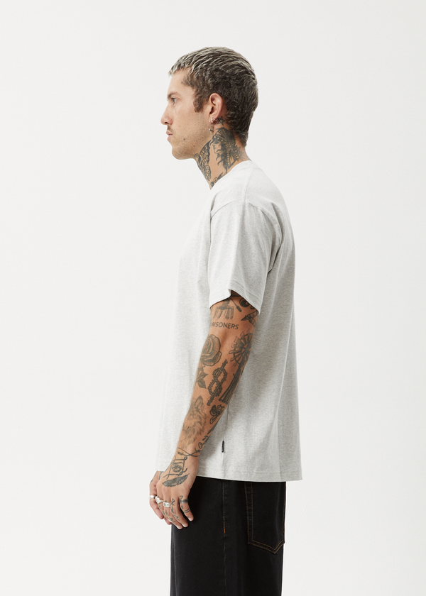 Afends Genesis - Heavyweight Boxy Tee Grey Marle