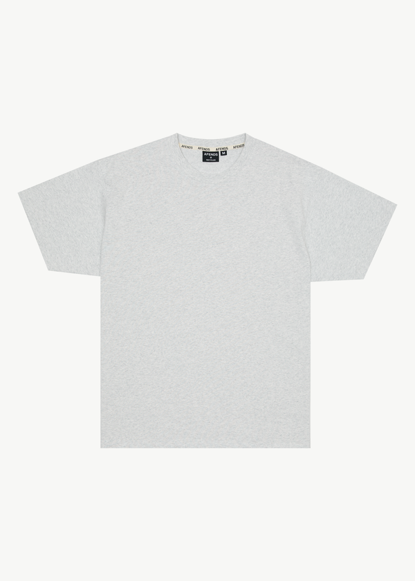 afends Genesis - Heavyweight Boxy Tee Grey Marle
