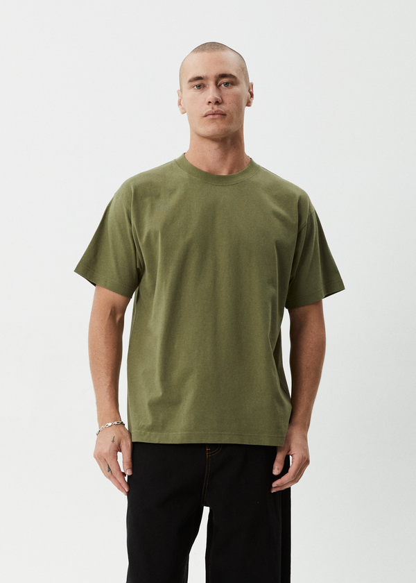 Afends Genesis - Heavyweight Boxy Tee Military
