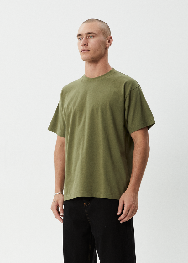 Afends Genesis - Heavyweight Boxy Tee Military