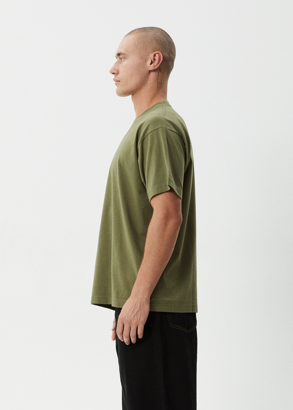 Afends Genesis - Heavyweight Boxy Tee Military